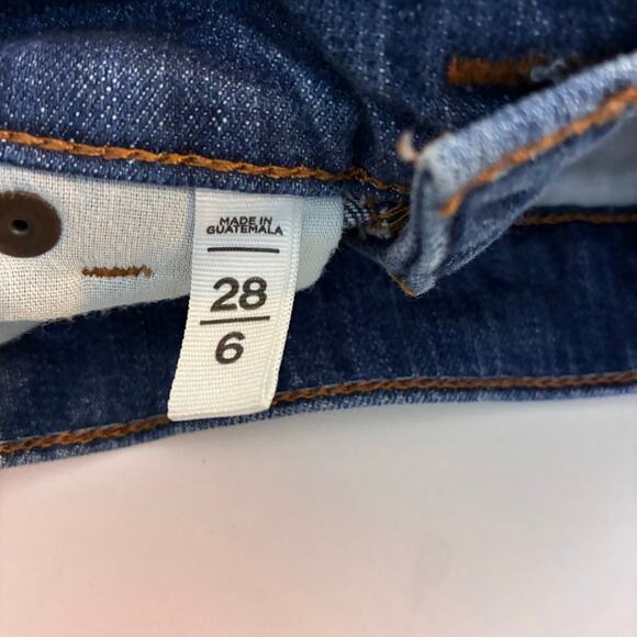 Loft Jean Shorts Women's 28 (measured 32) Blue Denim Cutt Off Cotton Stretch - Picture 3 of 11